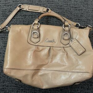 Coach beige handbag with shoulder strap, good condition